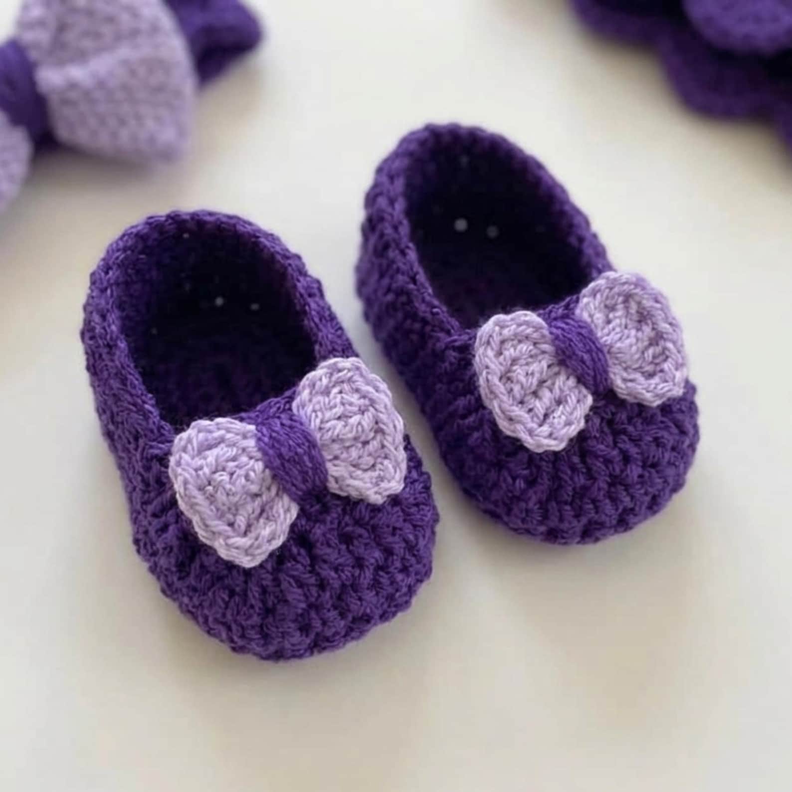 Handmade Crochet Baby Girl Dress Set – Dress, Booties & Bow Headband | Nestboria